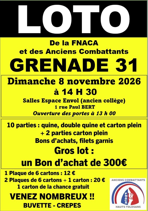 LOTO DE LA FNACA ET ANCIENS COMBATTANTS