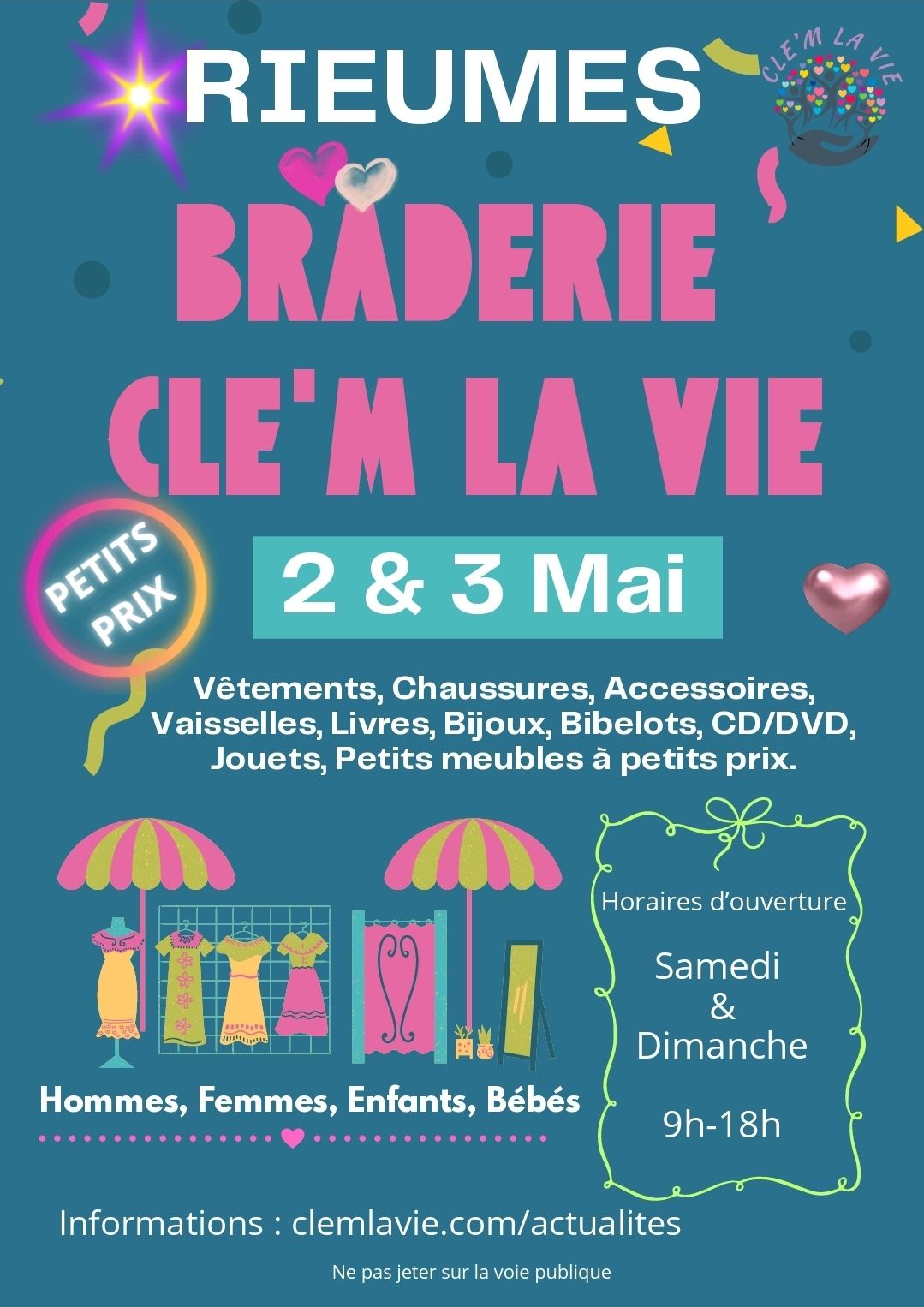 BRADERIE CLE'M LA VIE — visuel événement