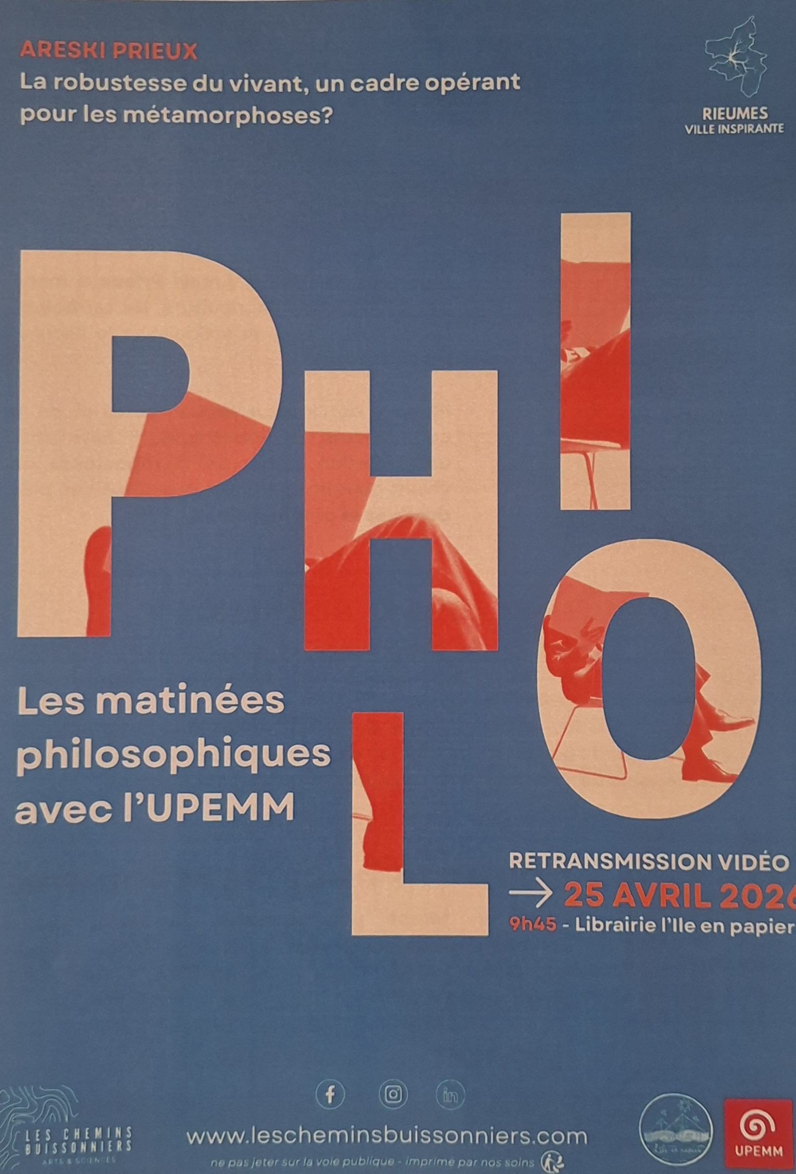 LES MATINÉES PHILOSOPHIQUES AVEC L'UPEMM — visuel événement
