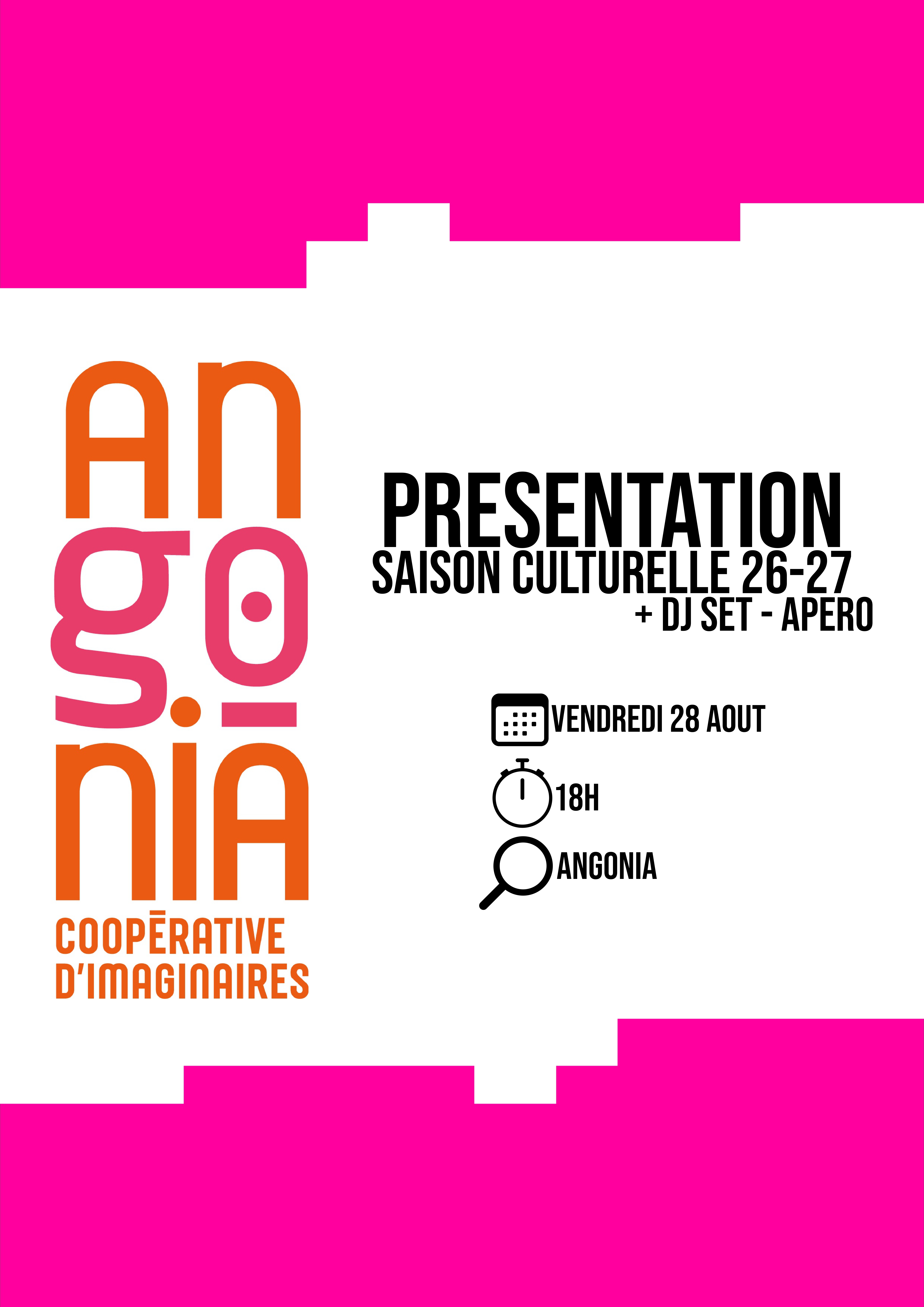 PRÉSENTATION SAISON CULTURELLE ANGONIA
