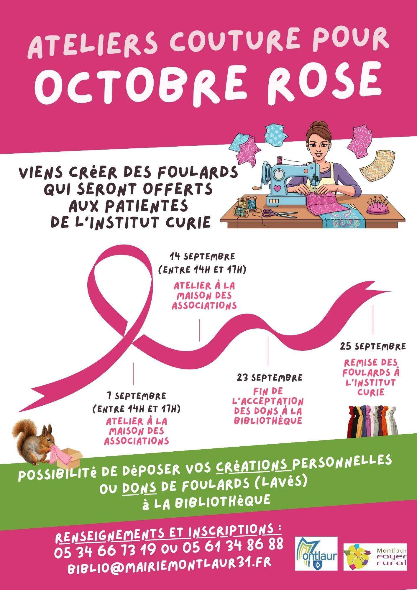 ATELIERS COUTURE POUR OCTOBRE ROSE