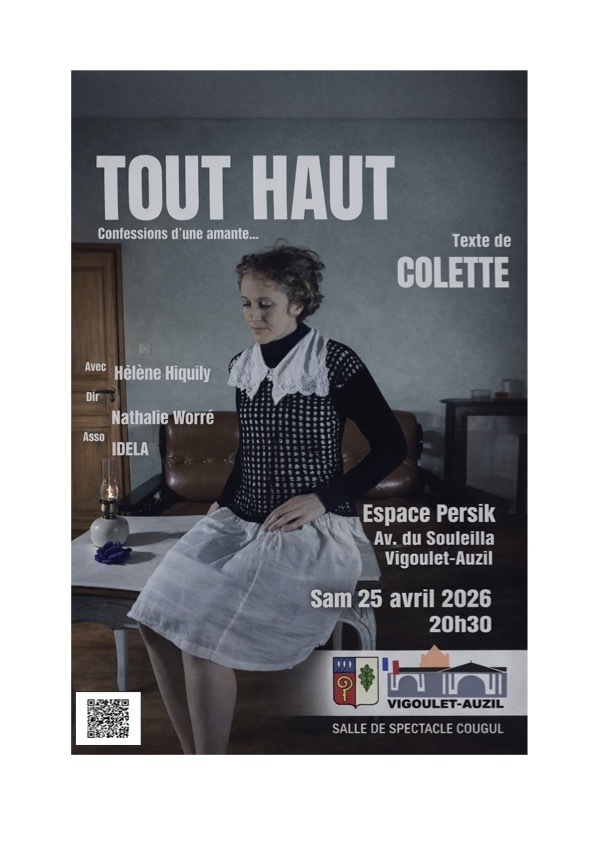TOUT HAUT : CONFESSIONS D'UNE AMANTE ... UNE PIÈCE DE THÉÂTRE SUR COLETTE — visuel événement