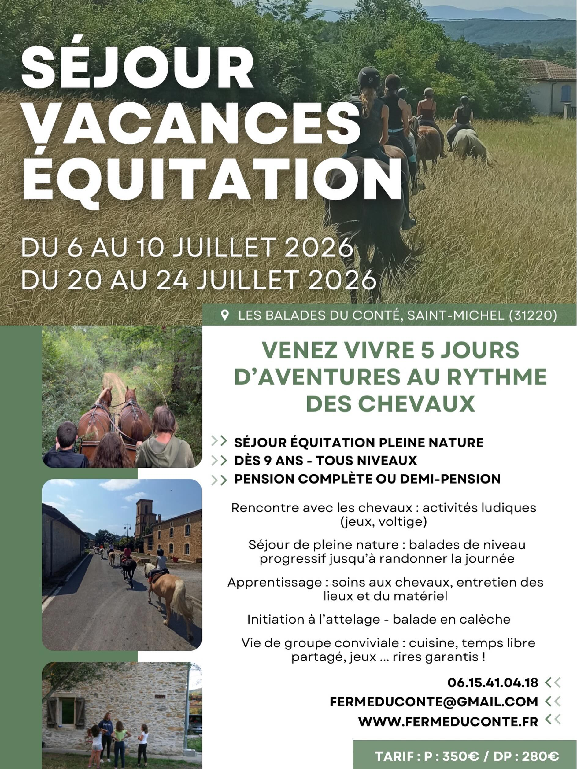 SÉJOUR VACANCES EQUITATION