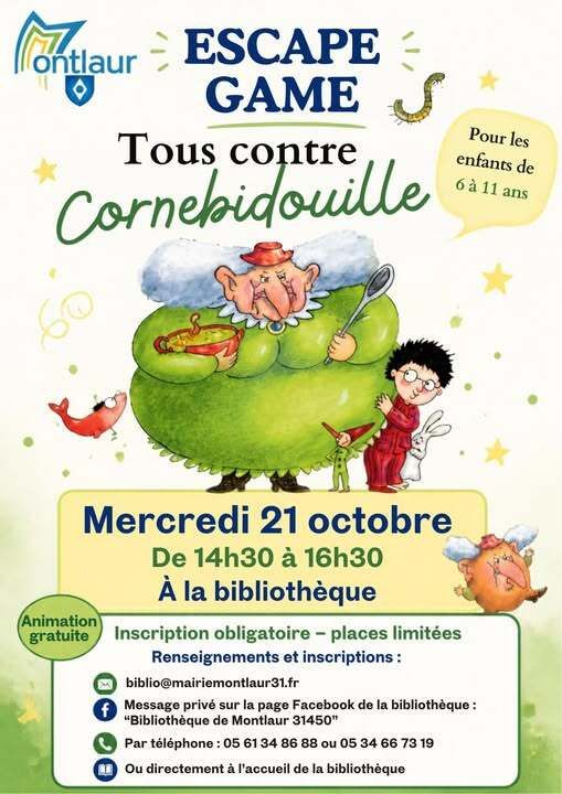 ESCAPE GAME À LA BIBLIOTHÈQUE DE MONTLAUR : "TOUS CONTRE CORNEBIDOUILLE !"