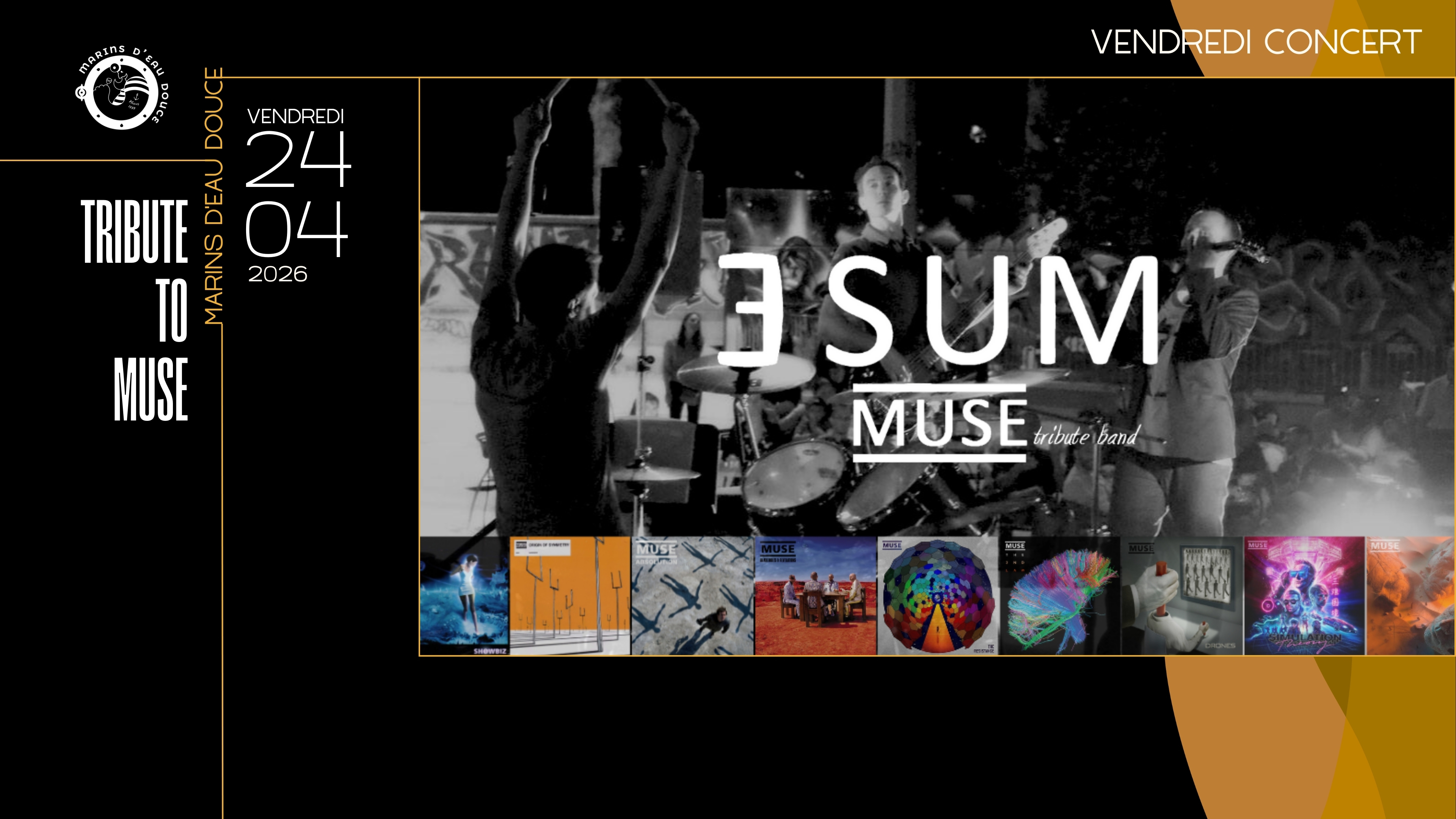 3SUM ( TRIBUTE TO MUSE )  ➤ @LESMARINSDEAUDOUCE ➤ RAMONVILLE — visuel événement