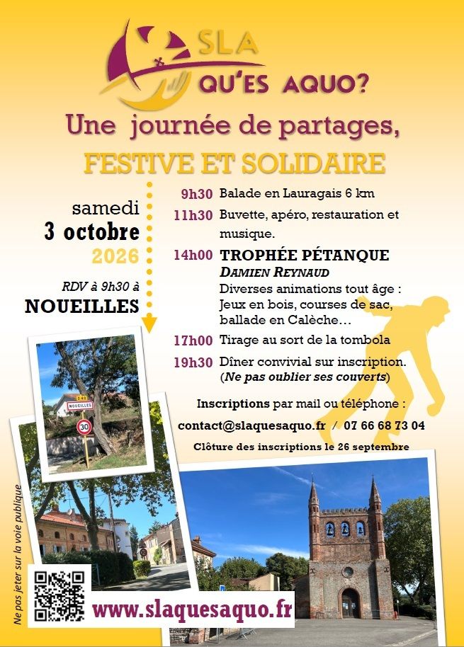 SLA, QU'ES AQUÒ? : LE 3 OCTOBRE, C'EST LA JOURNÉE FESTIVE ET SOLIDAIRE DE L'ASSO !