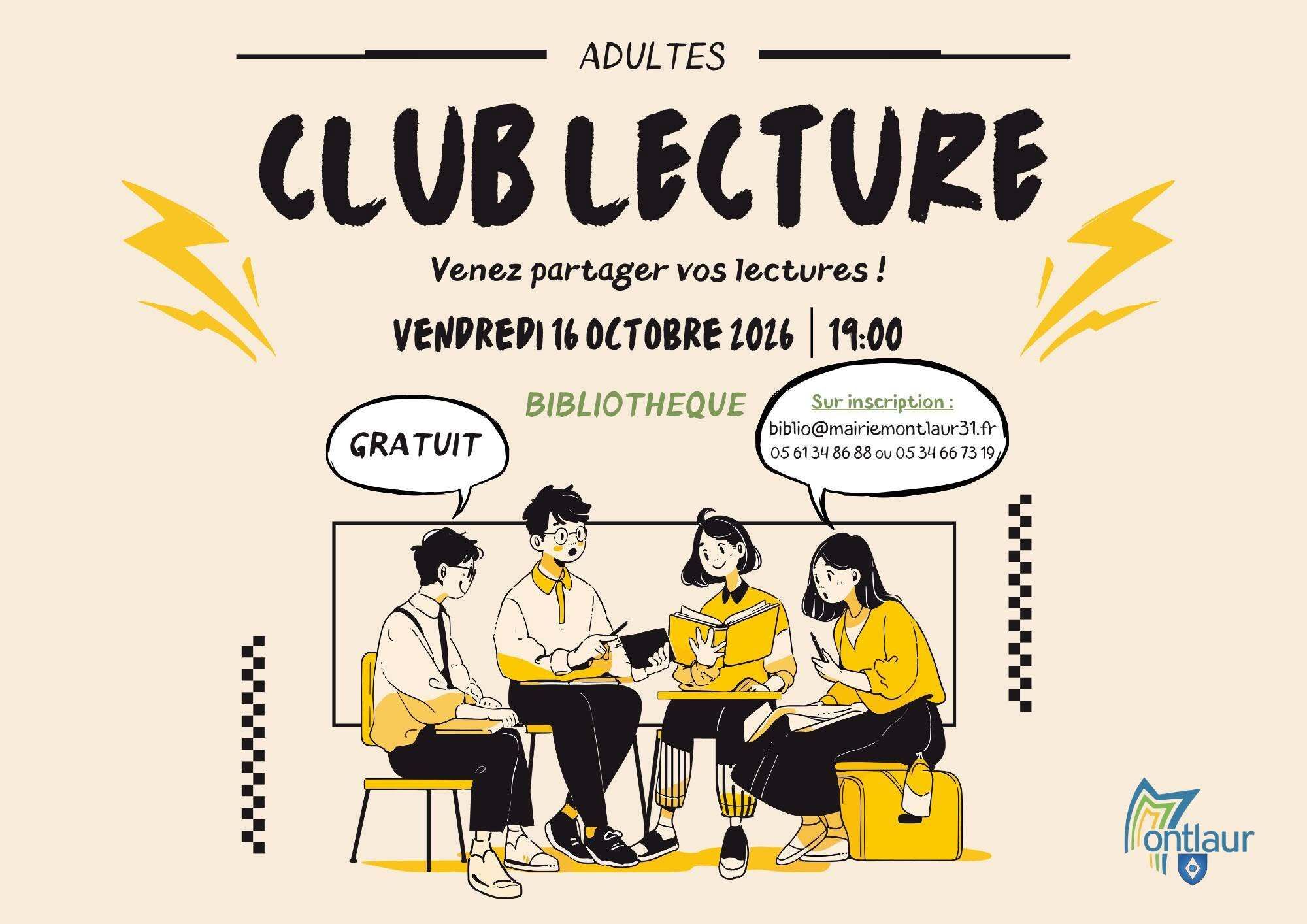 CLUB LECTURE À LA BIBLIOTHÈQUE DE MONTLAUR