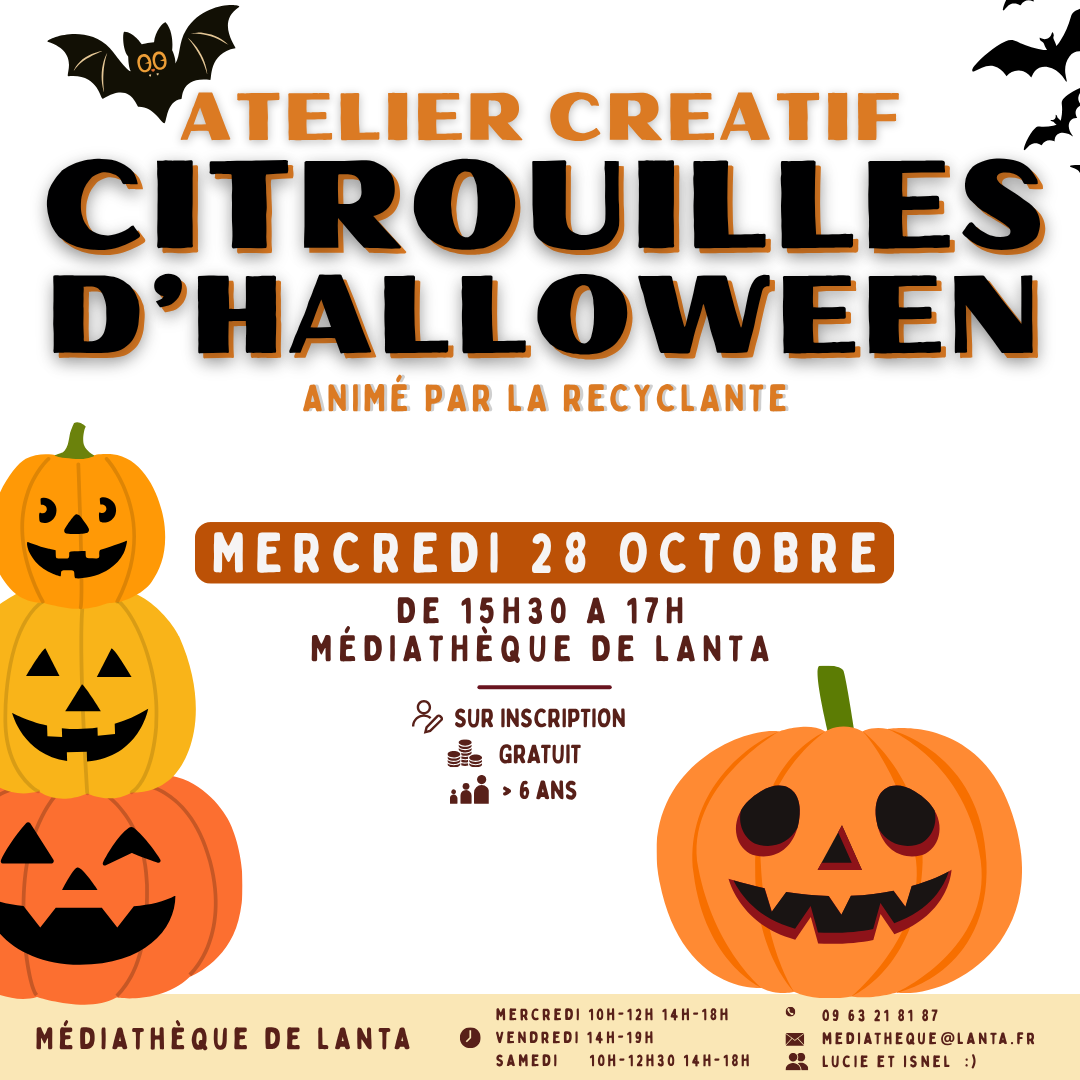 ATELIER CRÉATIF "CITROUILLES D'HALLOWEEN"