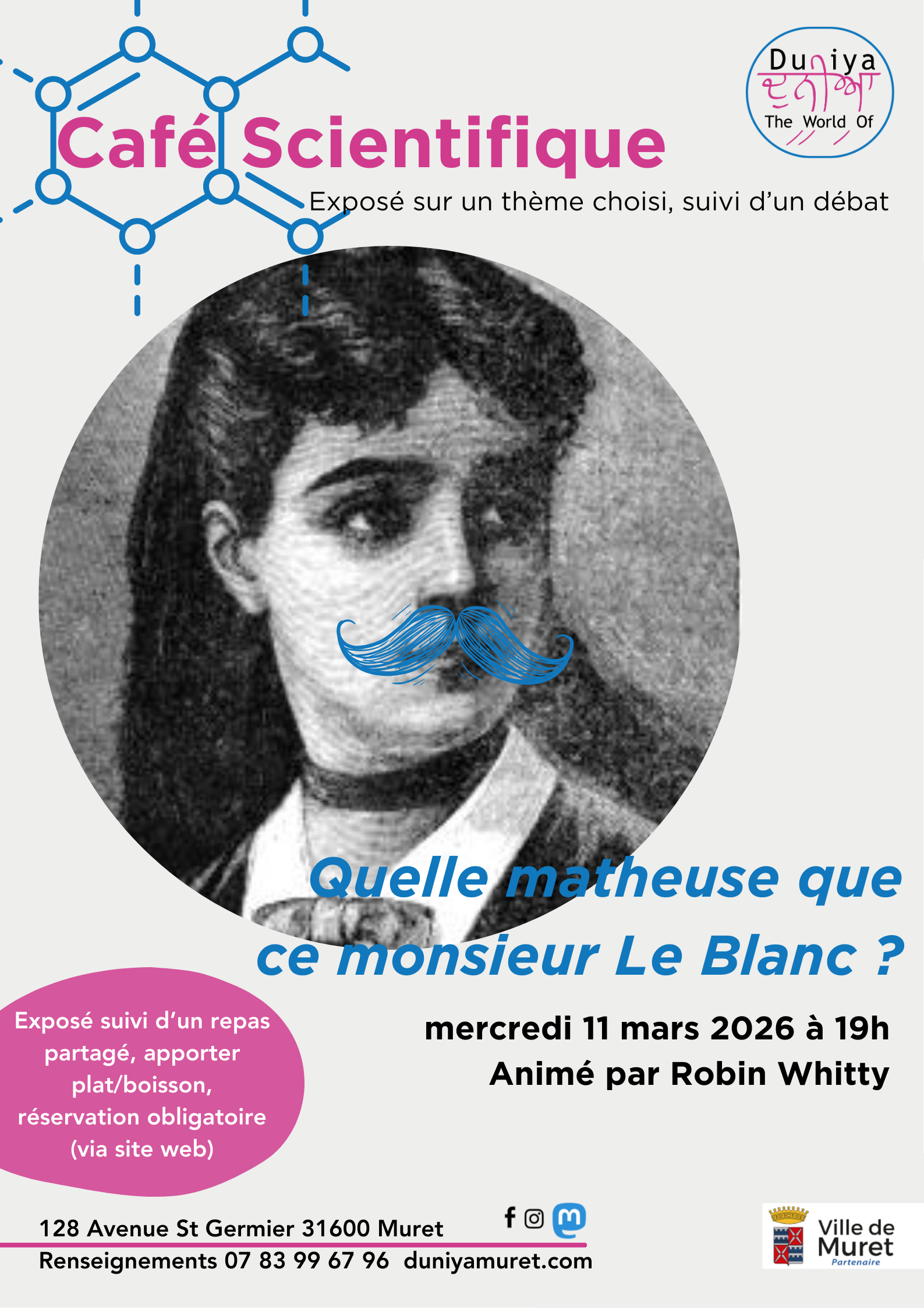 CAFÉ SCIENTIFIQUE : QUELLE MATHEUSE QUE CE MONSIEUR LE BLANC ?