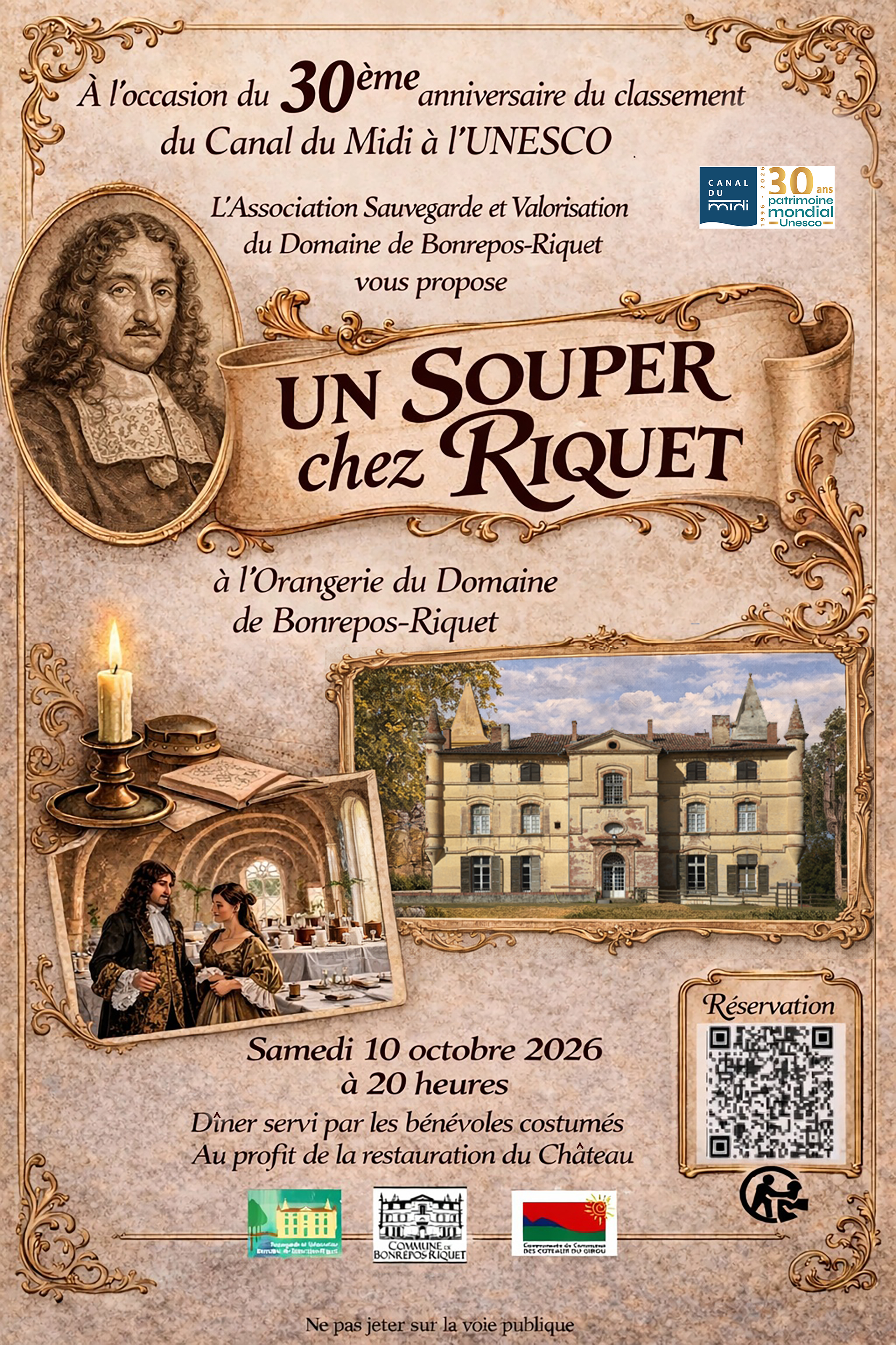 UN SOUPER CHEZ RIQUET - 30 ANS UNESCO-CANAL DU MIDI