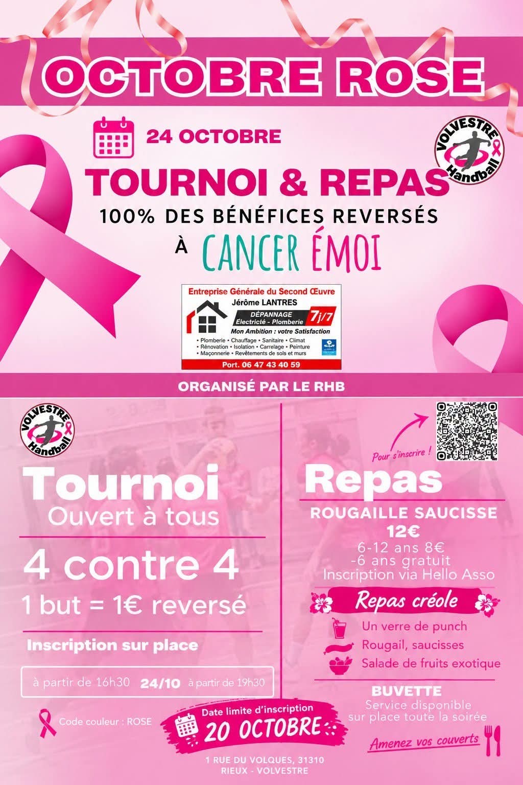 TOURNOI DE HANDBALL POUR OCTOBRE ROSE