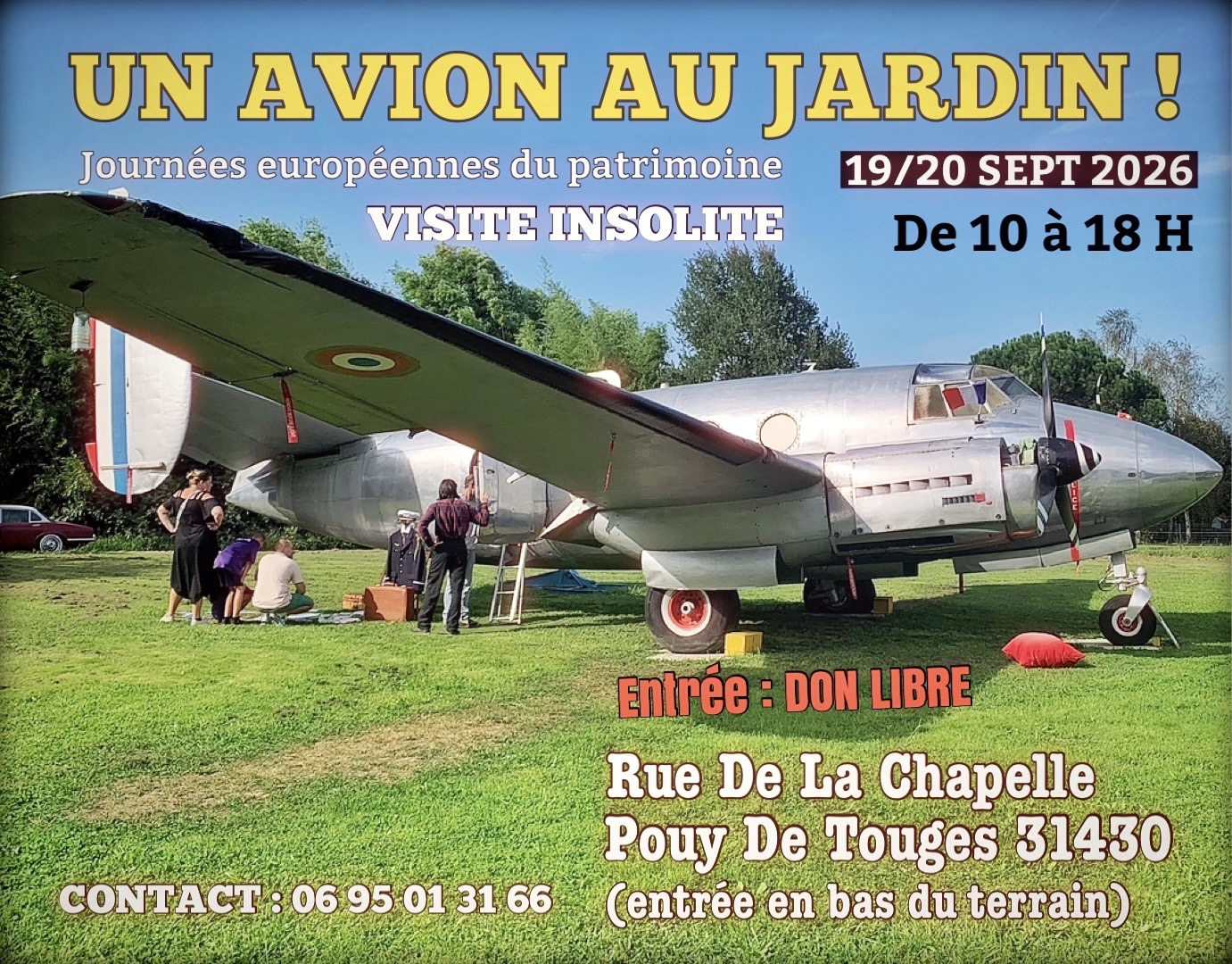 UN AVION DANS UN JARDIN