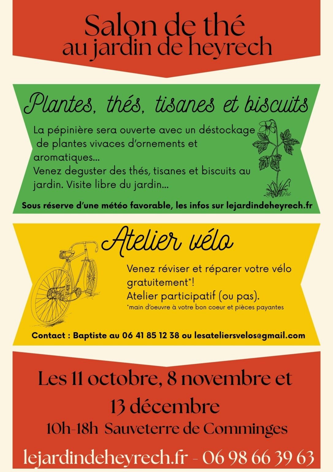 SALON DE THÉ ET ATELIER VÉLO AU JARDIN DE HEYRECH