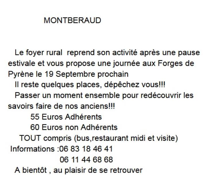 19 - SEPT - Foyer rural - Montberaud