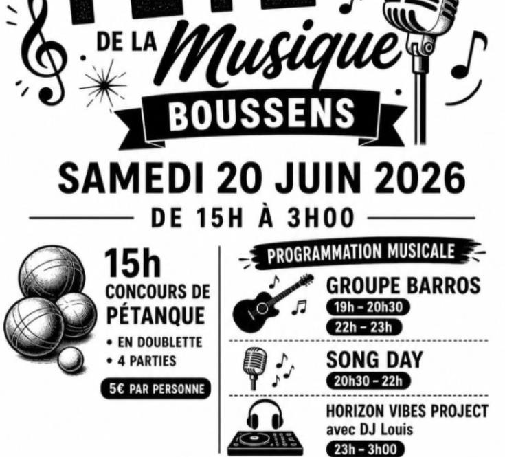 20 - JUIN - FETE DE LA MUSIQUE - BOUSSENS