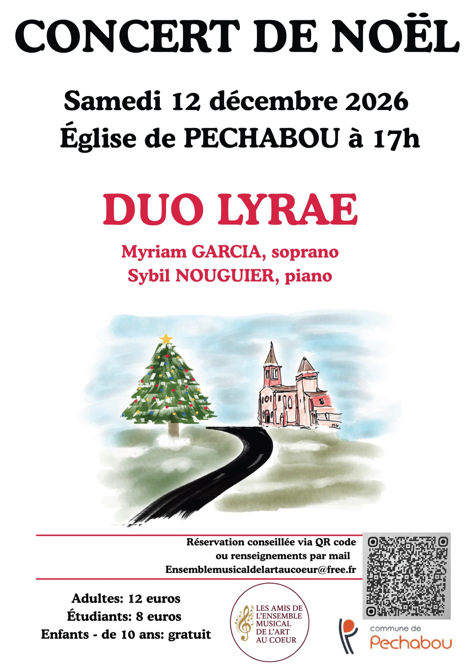 CONCERT DE NOËL DU DUO LYRAE À L’ÉGLISE DE PECHABOU
