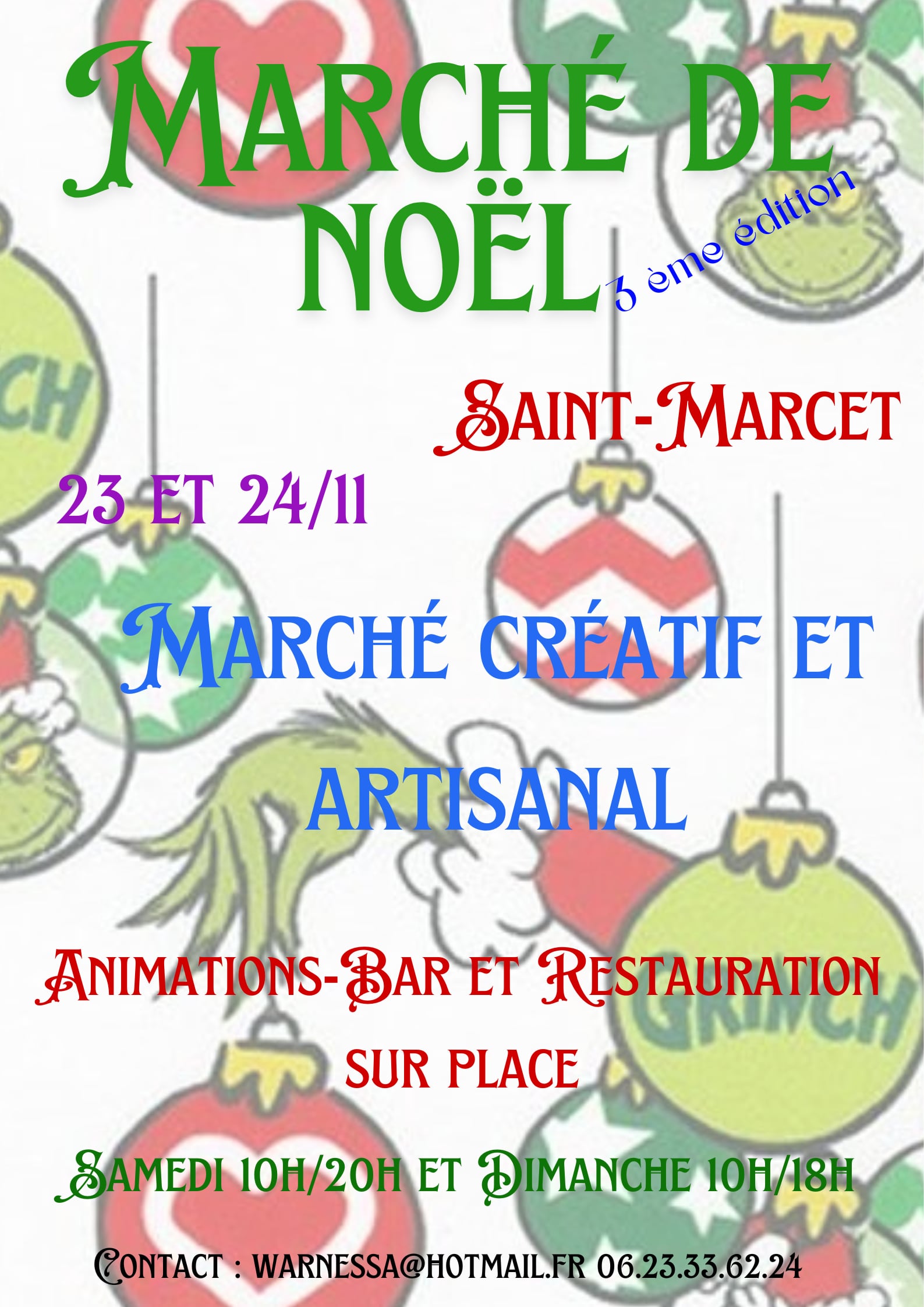 MARCHÉ DE NOËL CREATIF ET ARTISANAL Du 23 au 24 nov 2024