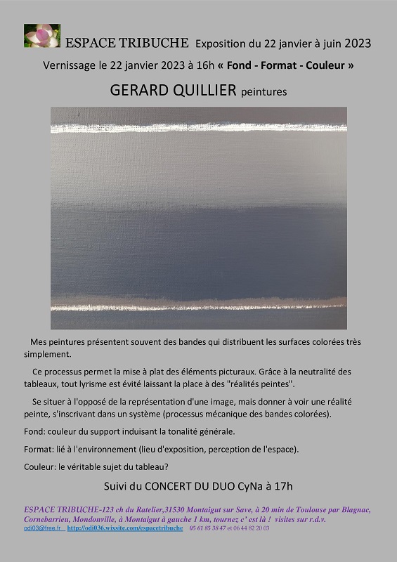 EXPOSITION DE PEINTURES DE GÉRARD QUILLIER, MONTAIGUT-SUR-SAVE