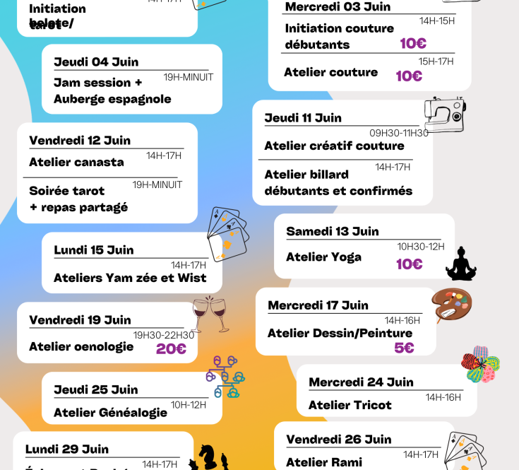 2025 ESCAPADE PROGRAMME - Juin