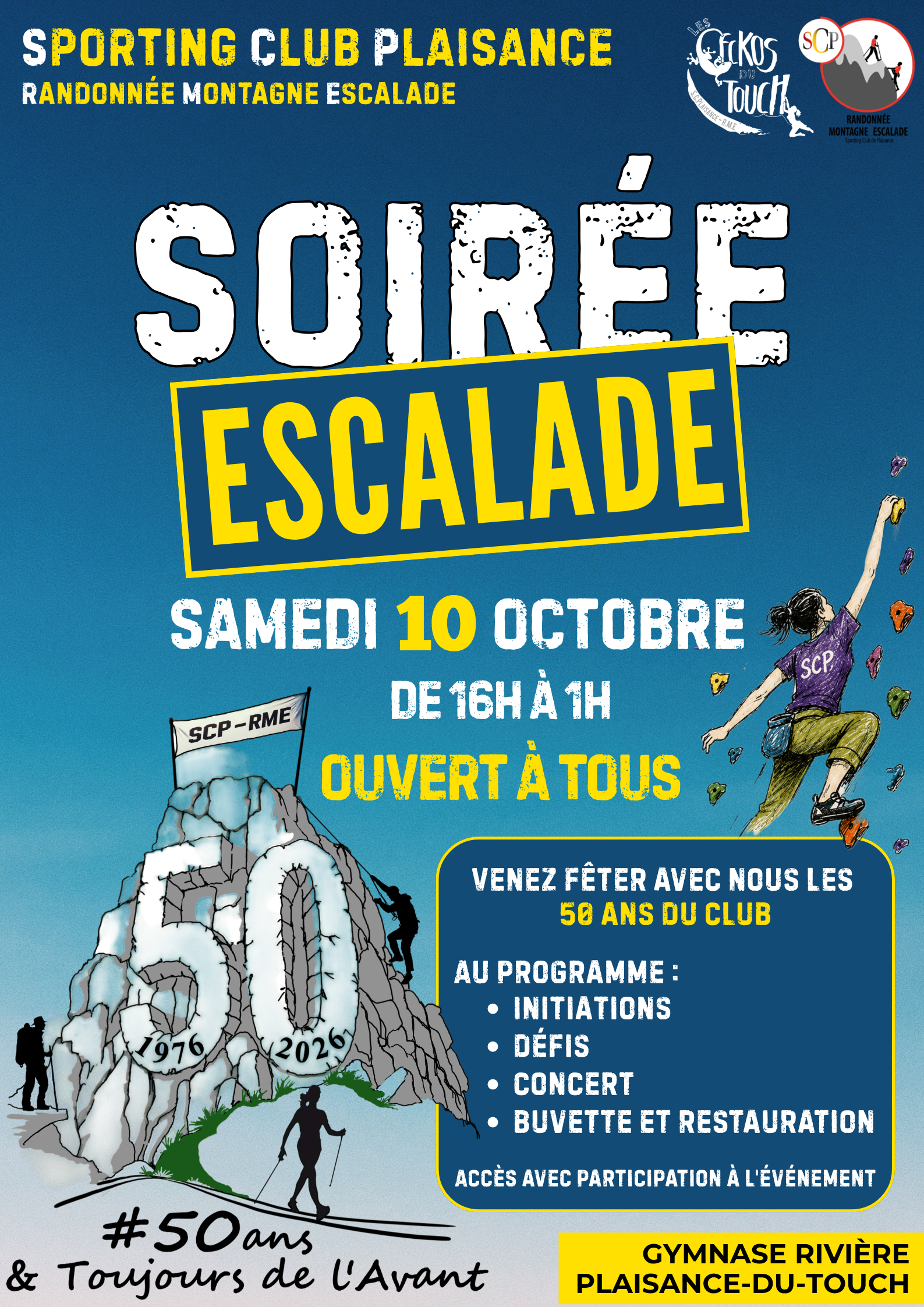 LE SPORTING CLUB PLAISANCE RANDONNÉE MONTAGNE ESCALADE FÊTE SES 50 ANS