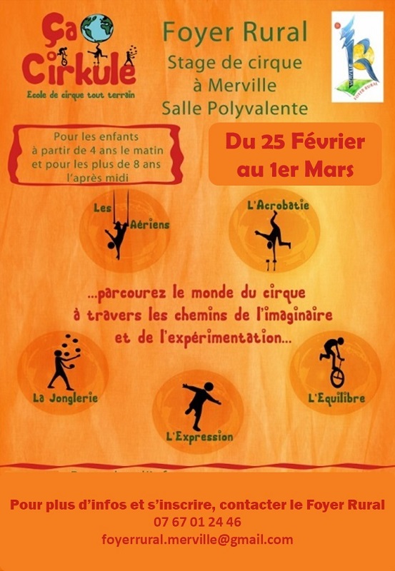 STAGE DE CIRQUE POUR ENFANTS, MERVILLE