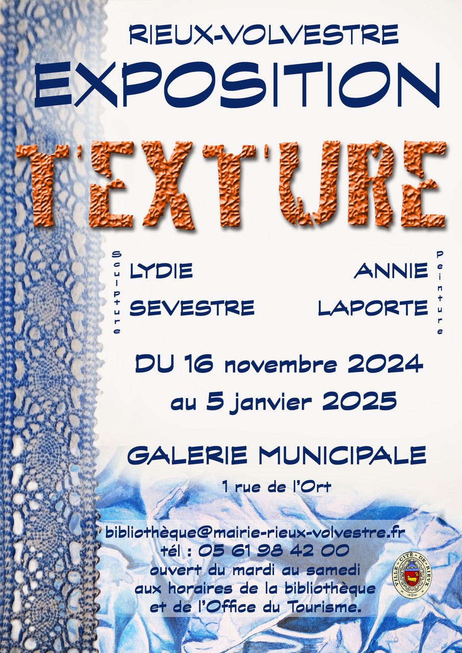 EXPOSITION DE PEINTURES ET CÉRAMIQUES : TEXTURE Du 16/11/2024 au 5/1/2025