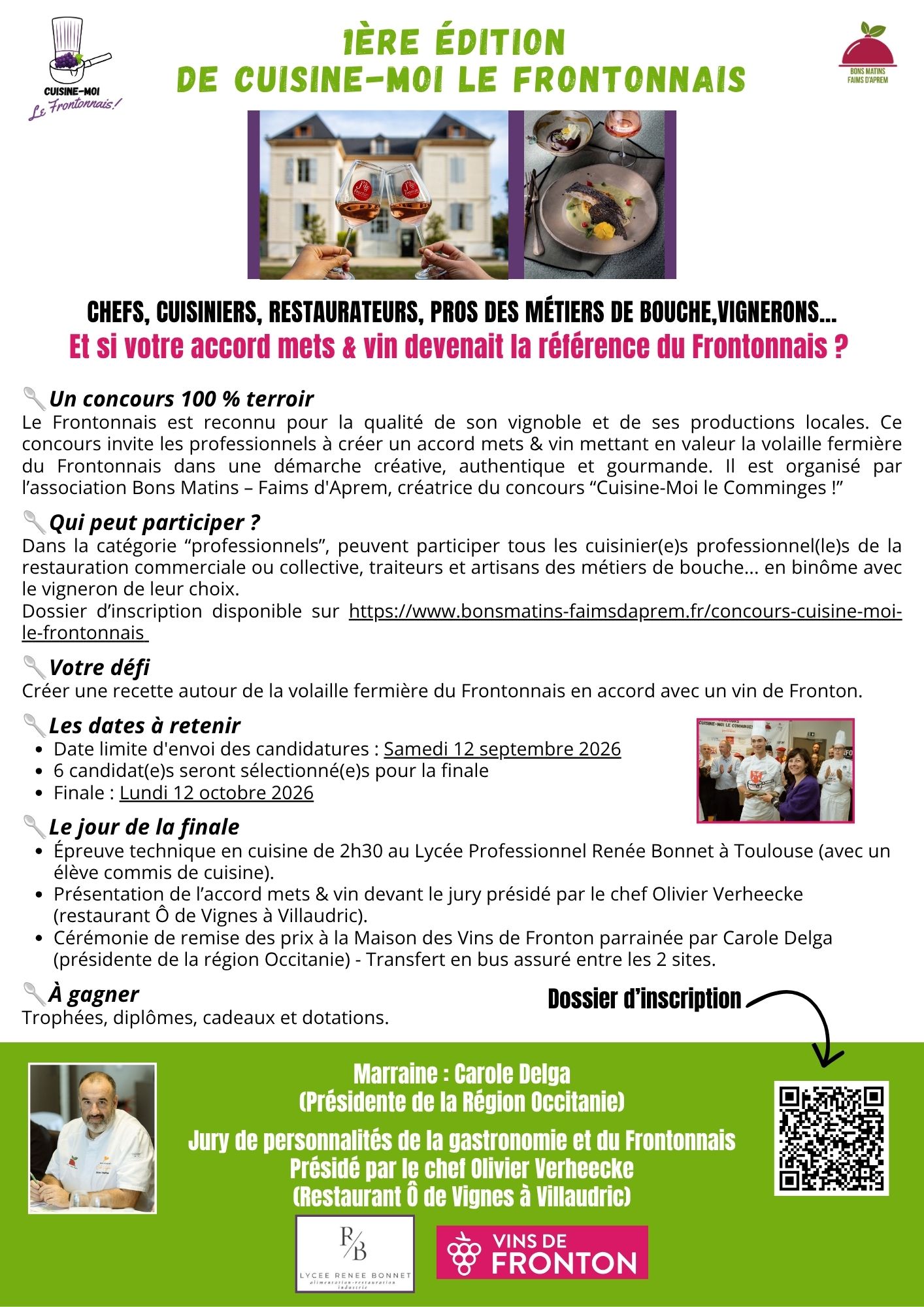 1ère édition DE CUISINE-MOI LE frontonnais catégorie amateurs - 2