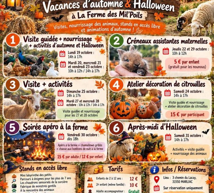 Vacances d'Automne et Halloween à La Ferme des Mil'Poils_1