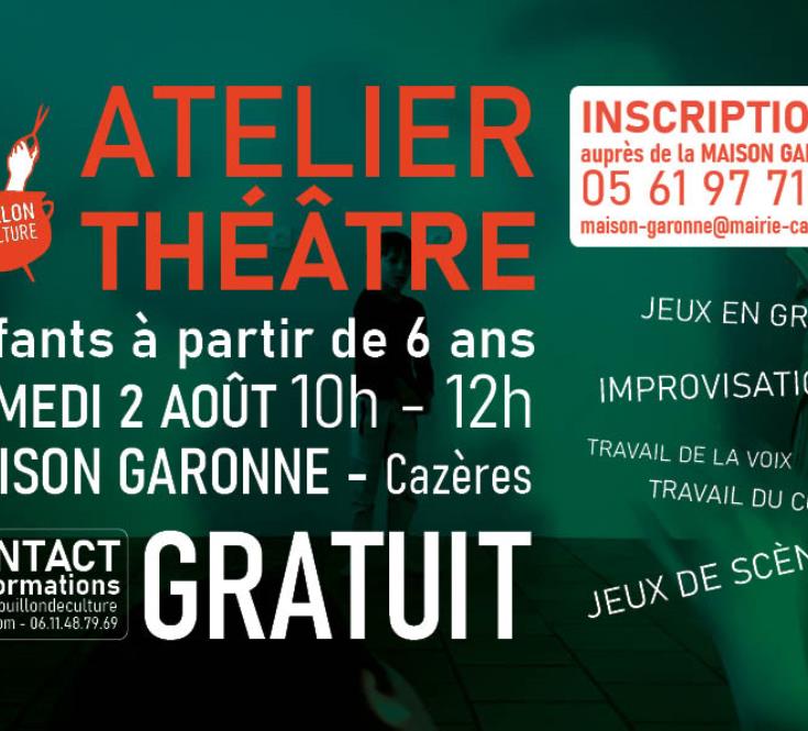 affiche atelier théâtre du 2 aout