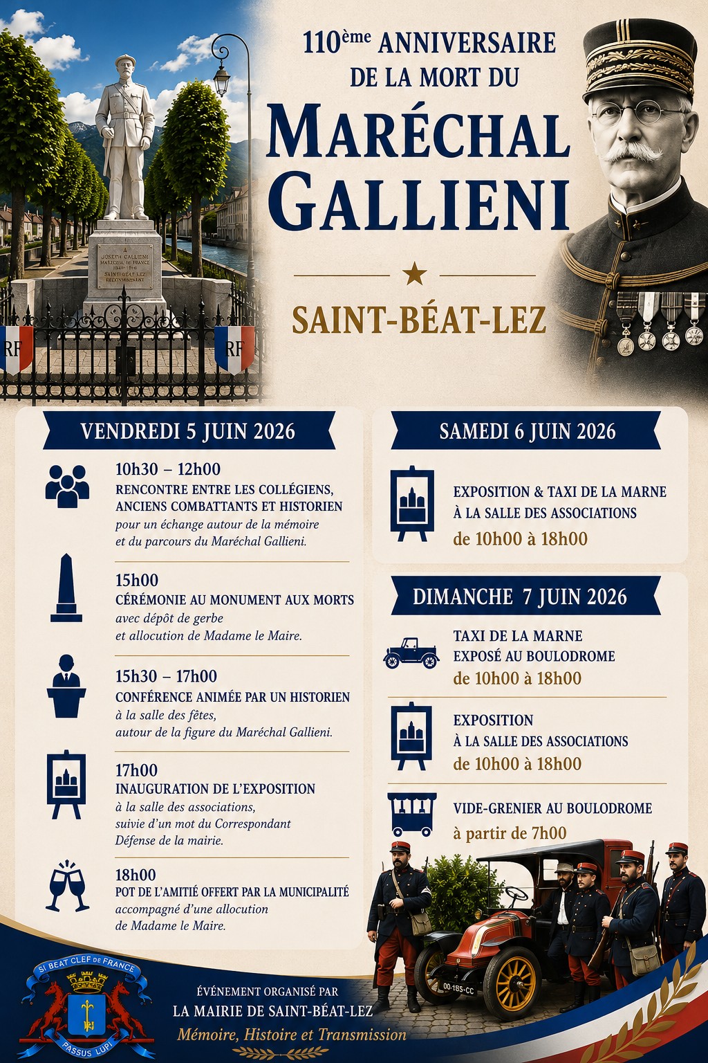 110ÈME ANNIVERSAIRE DE LA MORT DU MARÉCHAL GALLIÉNI