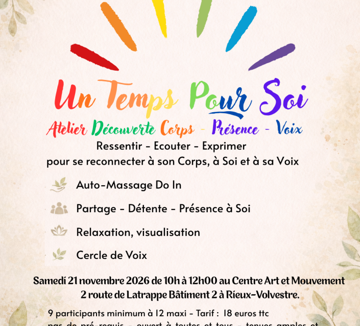 Atelier UN TEMPS POUR SOI