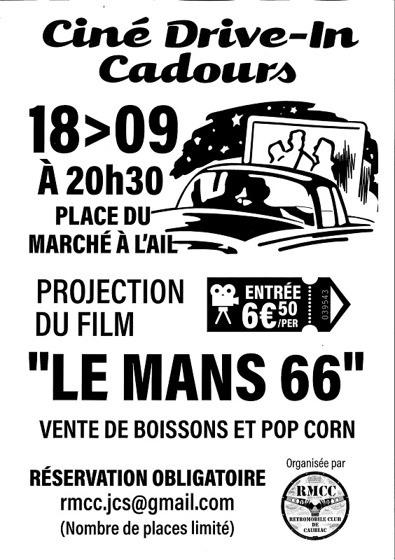 cine drive cadours 18 sept affiche, CADOURS