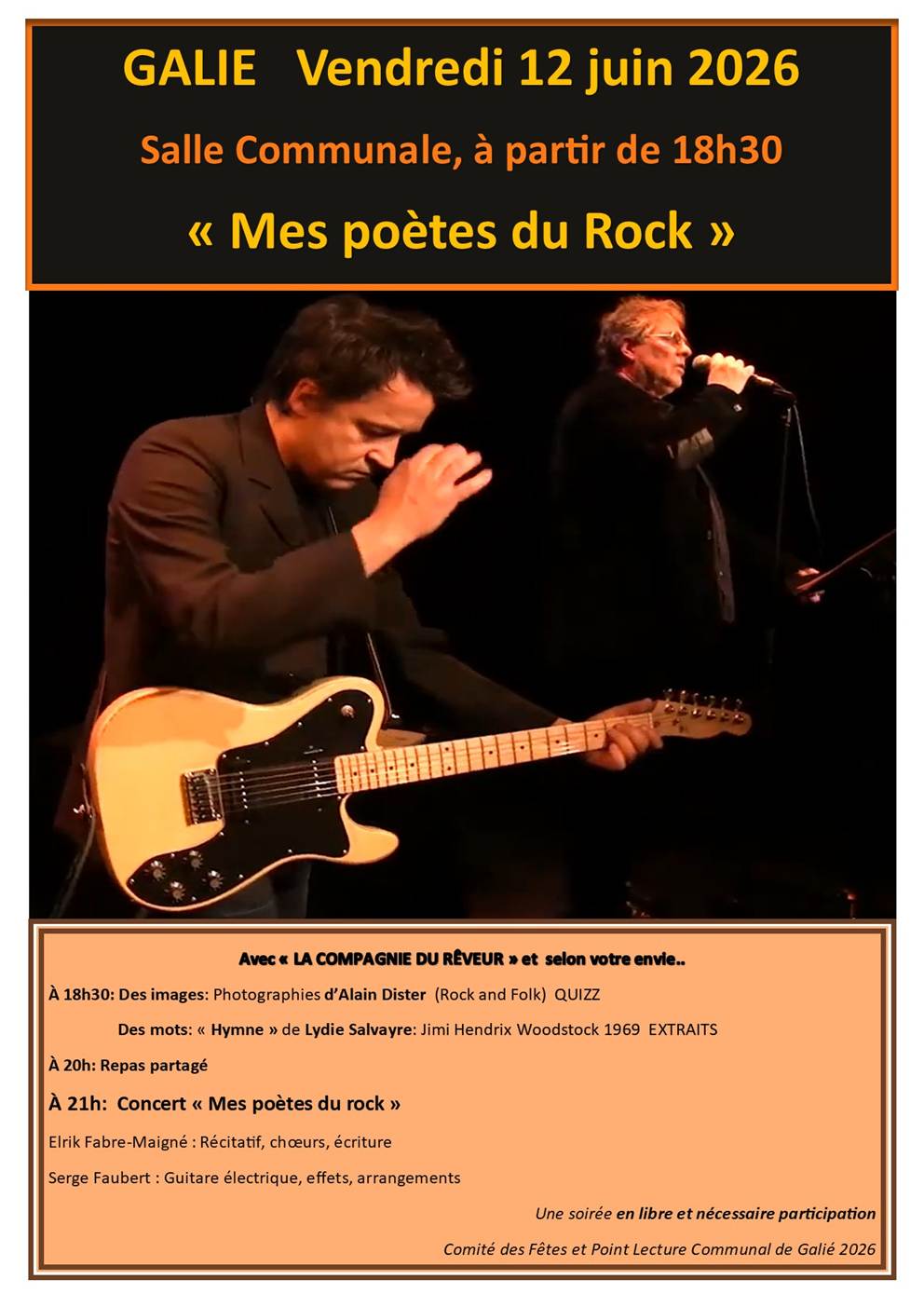 SOIRÉE "MES POÈTES DU ROCK"