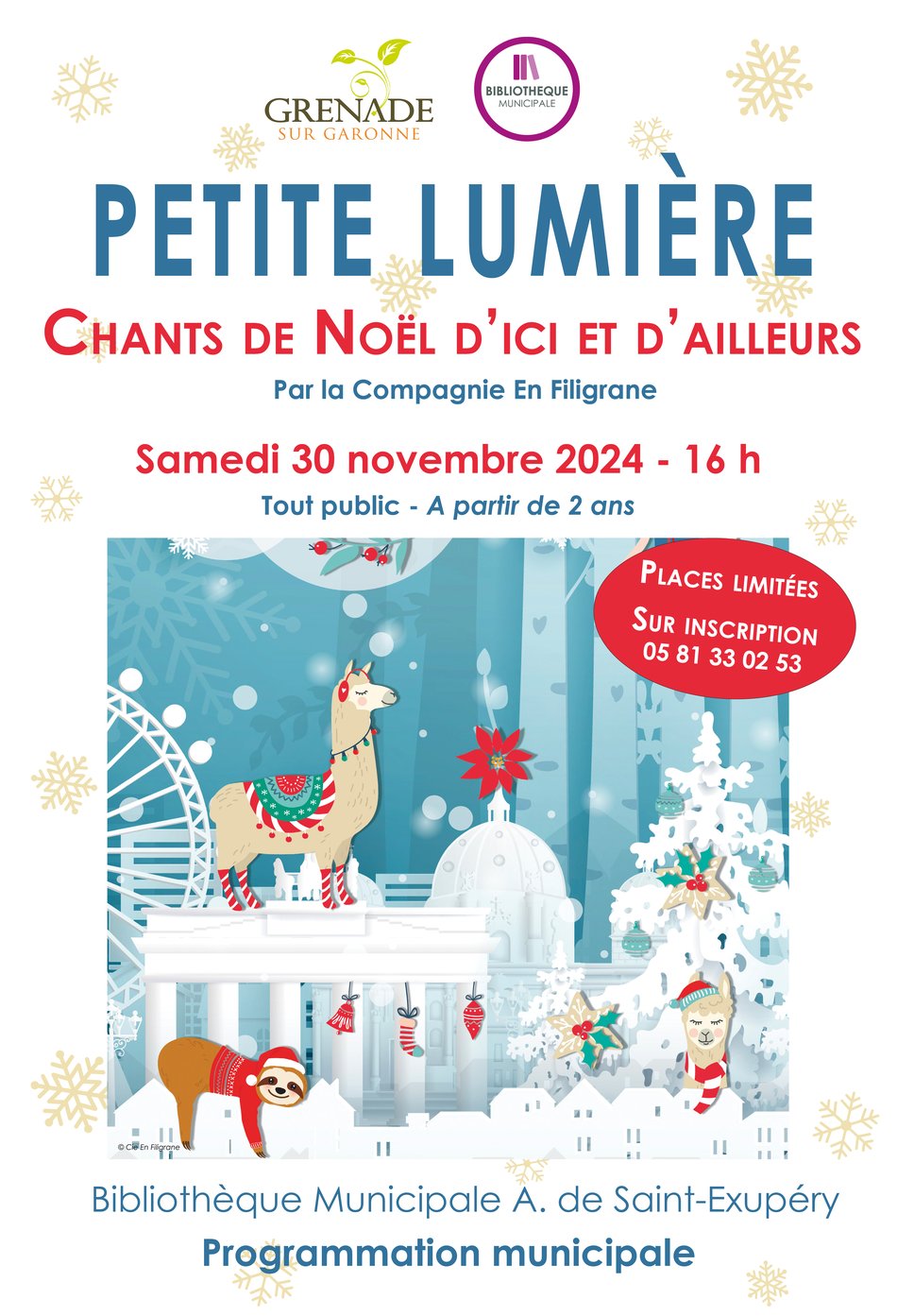 SPECTACLE MUSICAL DE NOËL Le 30 nov 2024