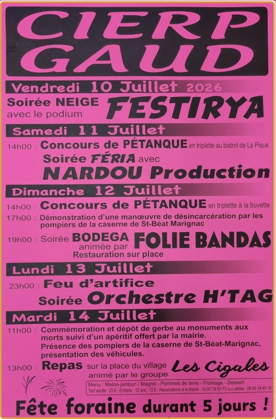 CIERP-GAUD EN FETE + FEU D'ARTIFICE