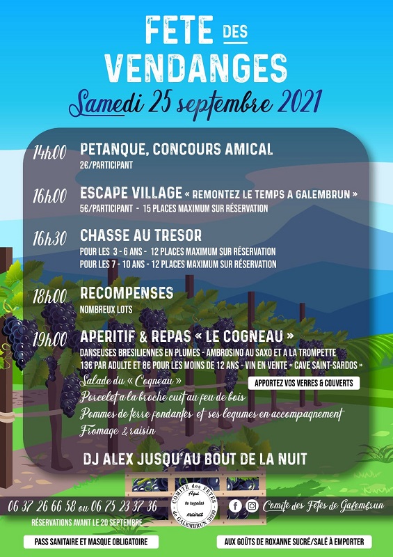 fete des vendanges 25 sept 2021 affiche, LAUNAC