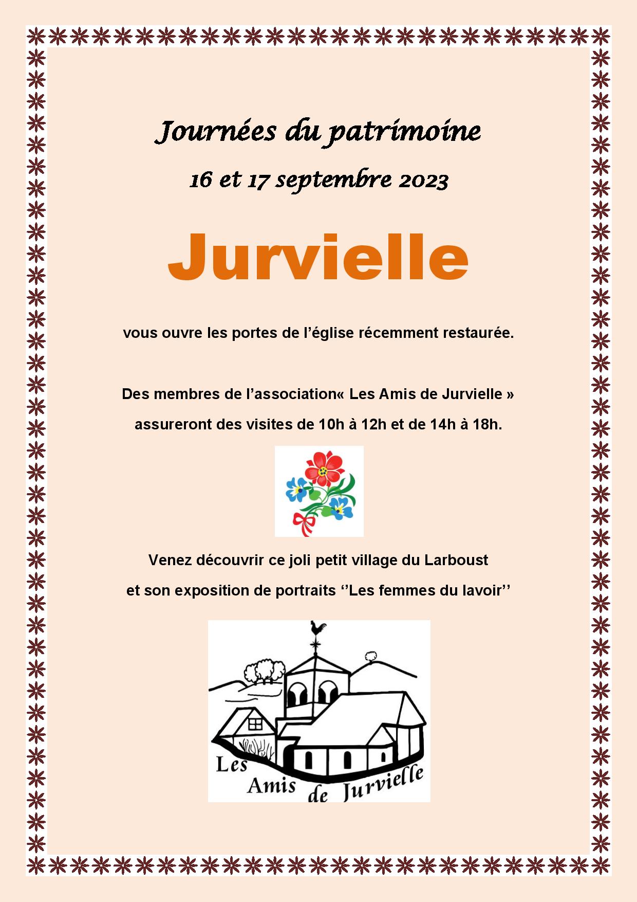 JOURNÉES EUROPÉENNES DU PATRIMOINE : VISITE DE L'ÉGLISE DE JURVIELLE