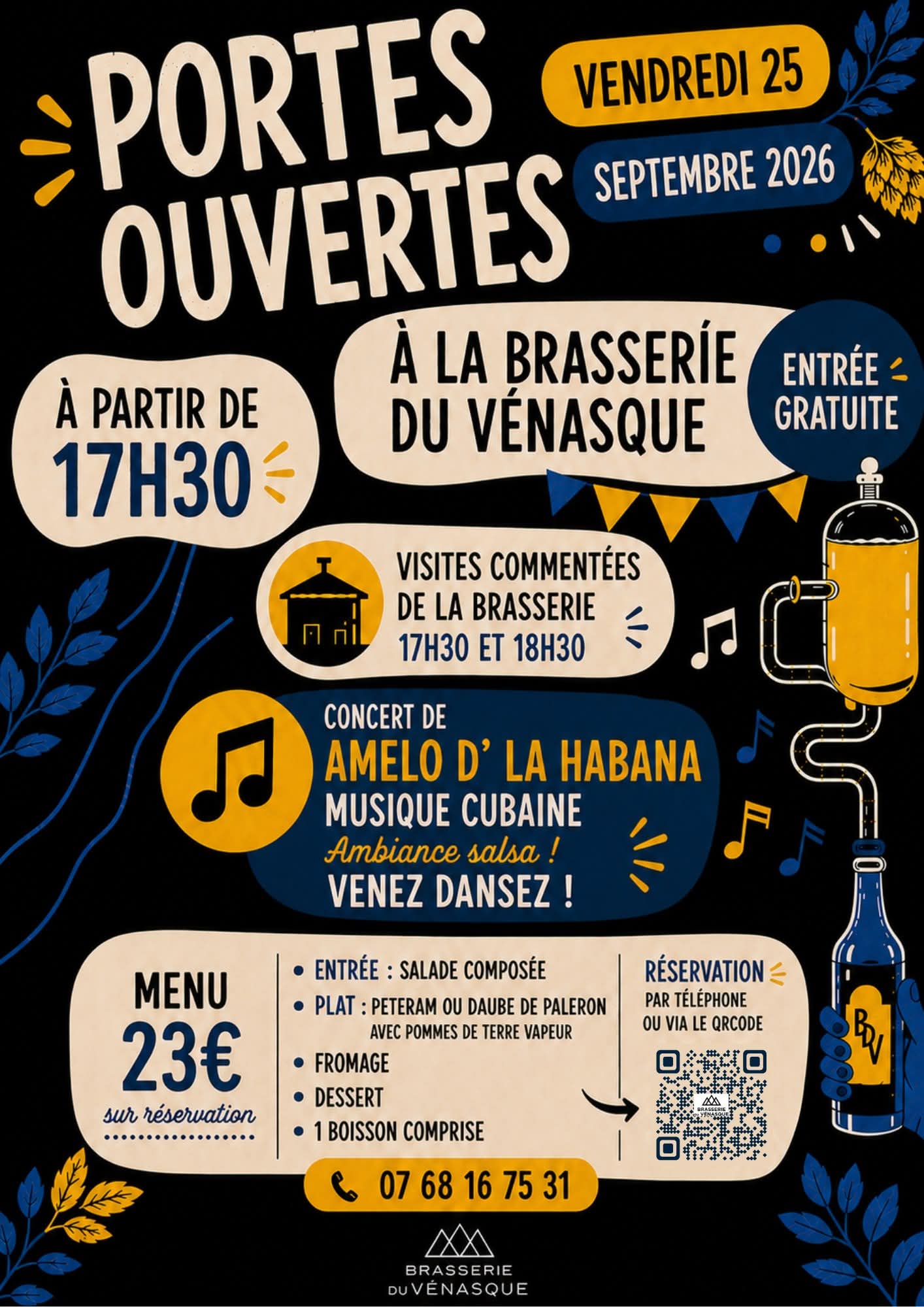 - ANNULÉ - PORTES OUVERTES, VISITES, REPAS ET CONCERT À LA BRASSERIE DU VÉNASQUE