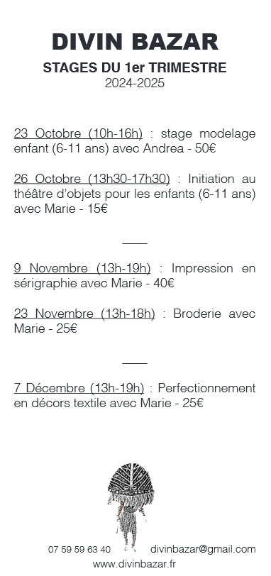 STAGES AU DIVIN BAZAR (1/1)