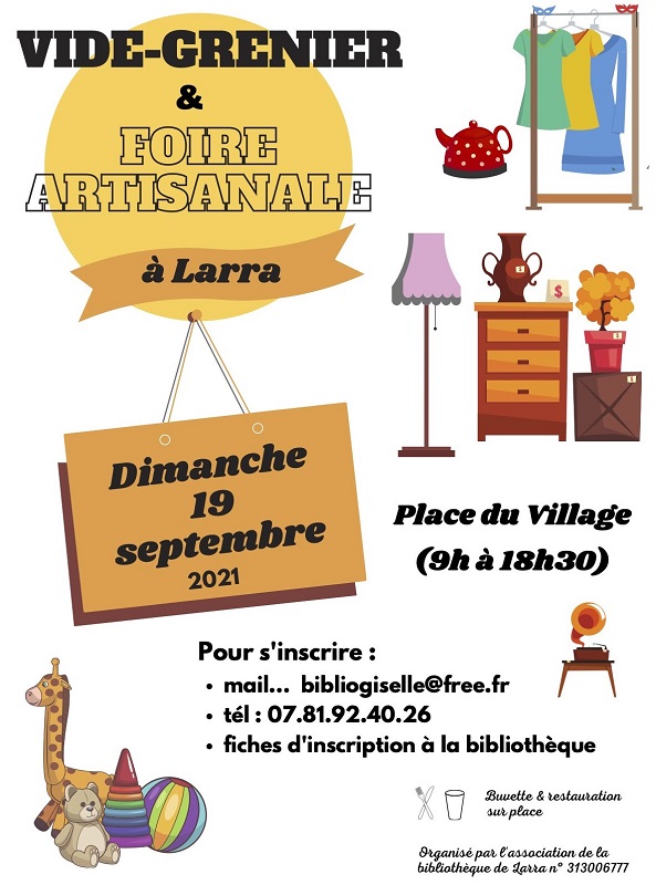 vide grenier 19 sept 2021 larra affiche, LARRA